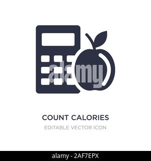 Compter les calories icône sur fond blanc. Élément simple illustration de concept général. compter les calories symbole icône du design. Illustration de Vecteur