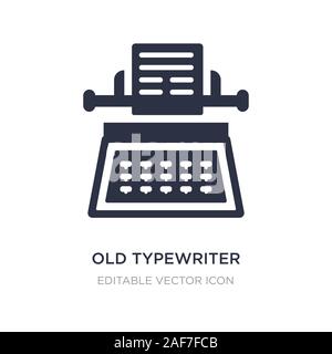 Machine à écrire ancienne icône sur fond blanc. Élément simple illustration de concept général. symbole icône vieille machine à écrire. Illustration de Vecteur