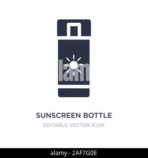 Bouteille d'écran solaire icône sur fond blanc. Élément simple illustration de vacances concept. Un écran solaire symbole icône bouteille design. Illustration de Vecteur