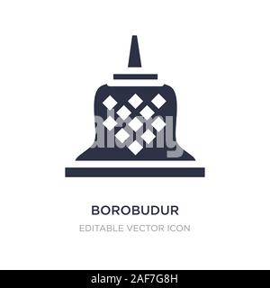 Borobudur icône sur fond blanc. Illustration à partir de l'élément simple concept. Monuments borobudur symbole icône du design. Illustration de Vecteur