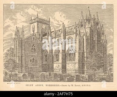 Selby Abbey, dans le Yorkshire. - Dessiné par W. Eaton, A.R.I.B.A. 1905 vieux ancien Banque D'Images