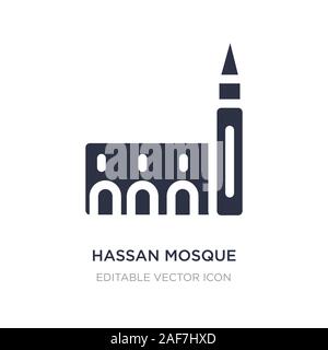 Mosquée Hassan icône sur fond blanc. Illustration à partir de l'élément simple concept. Monuments mosquée Hassan symbole icône du design. Illustration de Vecteur