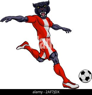 Sports Football Soccer Panther Mascot Illustration de Vecteur