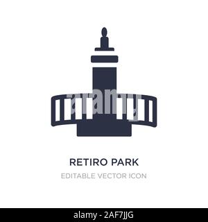 Parc du Retiro icône sur fond blanc. Élément simple illustration des Monuments concept. parc du Retiro symbole icône du design. Illustration de Vecteur