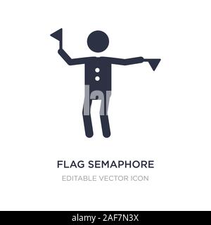 L'icône langue sémaphore drapeau sur fond blanc. Élément simple illustration de personnes. Le concept de sémaphore drapeau symbole de l'icône de la langue de conception. Illustration de Vecteur
