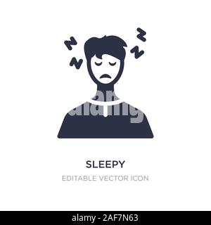 Sleepy icône sur fond blanc. Élément simple illustration des autres. concept design symbole icône endormie. Illustration de Vecteur