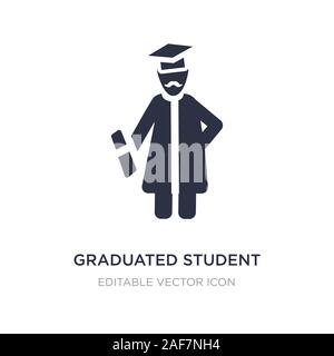 Étudiant diplômé icône sur fond blanc. Élément simple illustration de personnes étudiant gradué. concept design symbole icône. Illustration de Vecteur