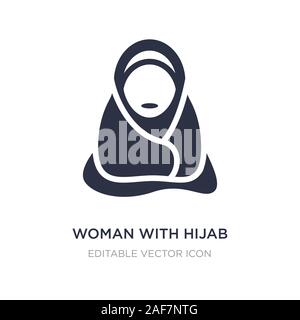 Femme avec hijab icône sur fond blanc. Élément simple illustration d'autres concept. femme avec hijab symbole icône du design. Illustration de Vecteur