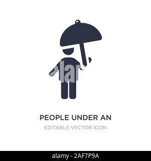 Les gens sous un parapluie icône sur fond blanc. Élément simple illustration de personnes concept. les gens sous un parapluie symbole icône du design. Illustration de Vecteur