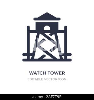 L'icône de la tour de garde sur fond blanc. Élément simple illustration du concept de sécurité. watch tower symbole icône du design. Illustration de Vecteur