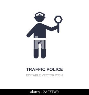 L'icône de la police de la circulation sur fond blanc. Élément simple illustration de personnes concept. La police symbole icône du design. Illustration de Vecteur