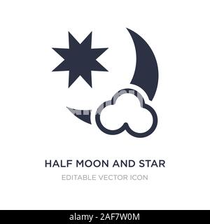 La demi-lune et d'étoile située sur fond blanc. Élément simple illustration du concept de formes. de la demi-lune et étoile symbole icône du design. Illustration de Vecteur
