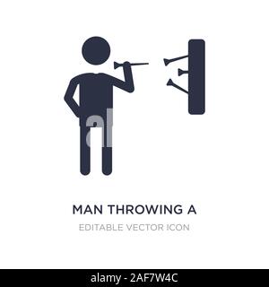 Man throwing a dart icône sur fond blanc. Élément simple illustration de personnes concept. man throwing a dart symbole icône du design. Illustration de Vecteur