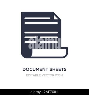 Feuilles de document icône sur fond blanc. Élément simple illustration des signes concept. Feuilles de document symbole icône du design. Illustration de Vecteur