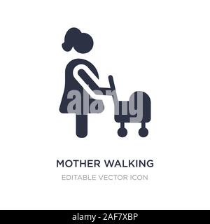 Mère marche avec poussette de bébé icône sur fond blanc. Élément simple illustration de personnes concept. mère marche avec poussette de bébé sy icône Illustration de Vecteur