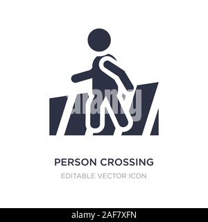 Personne crossing street sur l'icône de concordance sur fond blanc. Illustration à partir de l'élément simple concept. Les gens de passage pour piétons sur la rue personne ico Illustration de Vecteur