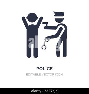 L'icône de l'homme arrestation policière sur fond blanc. Élément simple illustration de personnes concept. L'arrestation la police symbole icône homme design. Illustration de Vecteur