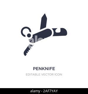 Canif icône sur fond blanc. Élément simple illustration à partir d'outils et ustensiles concept. canif symbole icône du design. Illustration de Vecteur