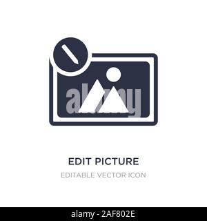 L'icône Editer photo sur fond blanc. Élément simple illustration à partir d'outils et ustensiles concept. Modifier symbole icône photo design. Illustration de Vecteur
