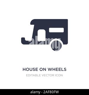 Maison sur roues icône sur fond blanc. Élément simple illustration à partir d'outils et ustensiles concept. maison sur roues symbole icône du design. Illustration de Vecteur