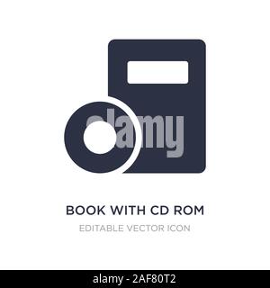 Livre avec cd rom icône sur fond blanc. Élément simple illustration à partir d'outils et ustensiles concept. livre avec l'icône cd-rom conception de symbole. Illustration de Vecteur