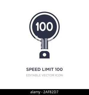 Vitesse limite 100 icône sur fond blanc. Élément simple illustration des signes concept. limitation de vitesse 100 symbole icône du design. Illustration de Vecteur