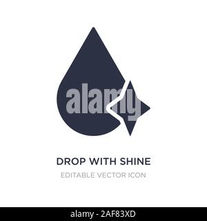 Déposer avec shine icône sur fond blanc. Illustration à partir de l'élément simple concept Météo. drop avec symbole icône shine design. Illustration de Vecteur