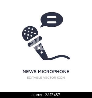 News micro et bulles de texte Icône sur fond blanc. Élément simple illustration à partir d'outils et ustensiles concept. news discours microphone et b Illustration de Vecteur