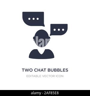 Deux bulles de chat icône sur fond blanc. L'élément d'interface utilisateur simple illustration de concept. deux bulles de chat symbole icône du design. Illustration de Vecteur