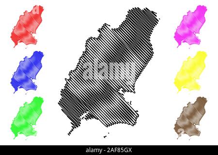 Le Conseil du comté de Wexford (République d'Irlande, les comtés de l'Irlande) map vector illustration, scribble sketch carte Wexford Illustration de Vecteur