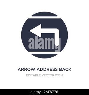 Adresse flèche retour icône sur fond blanc. L'élément d'interface utilisateur simple illustration de concept. adresse flèche icône retour conception de symbole. Illustration de Vecteur