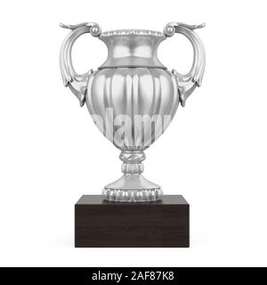 Trophée d'argent tasse isolée Banque D'Images