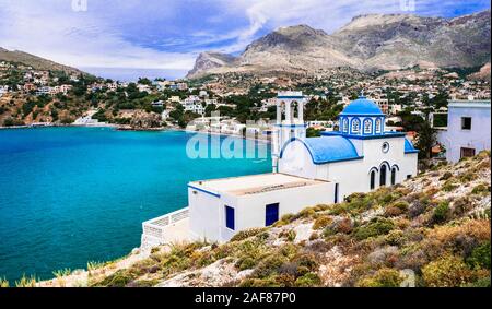 Ancien monastère traditionnel dans l'île de Kalymnos, Grèce. Banque D'Images