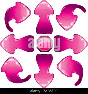 Jeu de flèches, pink show dirrections et tourne vers le haut, bas, gauche, droite, vector illustration Illustration de Vecteur