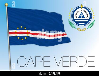 Cap-vert drapeau national officiel, pays africain, vector illustration Illustration de Vecteur