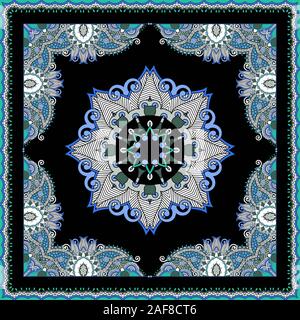 Motif paisley ornementales pour foulard, bandana, châle, foulard. Les motifs de fond. Impression numérique textile pour tissu.traditionnel, ethnique el Banque D'Images