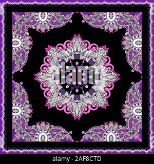 Motif paisley ornementales pour foulard, bandana, châle, foulard. Les motifs de fond. Impression numérique textile pour tissu.traditionnel, ethnique el Banque D'Images