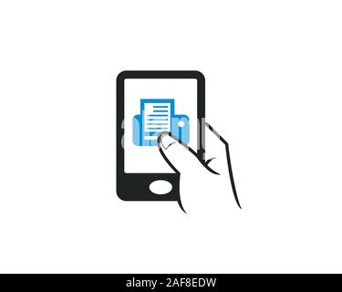 Cell phone touch apps pour l'icône d'impression de l'imprimante société de vente d'impression Illustration de Vecteur