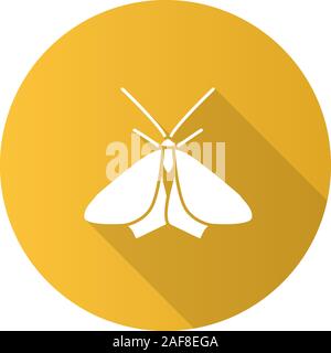 Design plat, ombre portée de l'espèce d'icône de glyphe. Papillon. Insecte. Silhouette Vector illustration Illustration de Vecteur