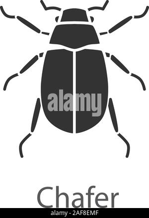 Icône glyphe du hanneton européen. Melolontha. June Bug. Symbole de Silhouette. L'espace négatif. Vector illustration isolé Illustration de Vecteur