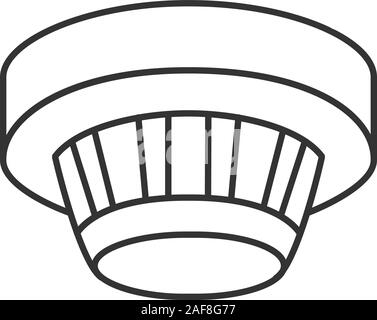 Icône linéaire du détecteur de fumée. Système d'alarme incendie. Fine ligne illustration. Symbole de contour. Dessin vectoriel aperçu isolés Illustration de Vecteur