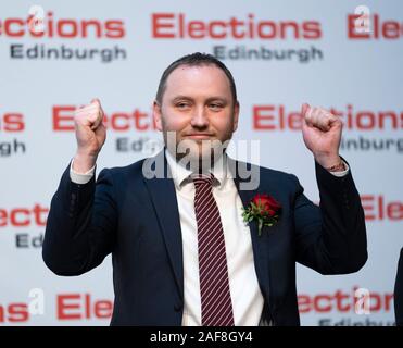 Edinburgh, Ecosse, Royaume-Uni. 12 décembre 2019.Ian Murray MP pour Édimbourg Édimbourg Sud réagit après avoir gagné à l'élection générale parlementaire total à la Royal Highland Centre d'Édimbourg. Iain Masterton/Alamy Live News Banque D'Images