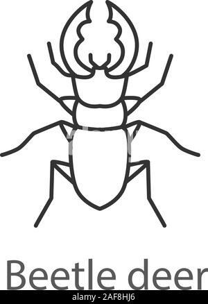 Stag beetle icône linéaire. Bug. Lucanus cervus. Fine ligne illustration. Symbole de contour. Dessin vectoriel aperçu isolés Illustration de Vecteur