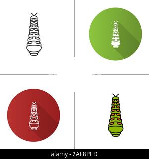 L'icône de Caterpillar. Stade de larves de papillons. Modèle plat, linéaire et de couleurs. Illustrations vectorielles Illustration de Vecteur