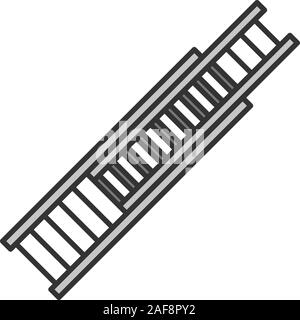 L'icône de couleur de l'échelle double extension. Matériel d'intervention. Vector illustration isolé Illustration de Vecteur