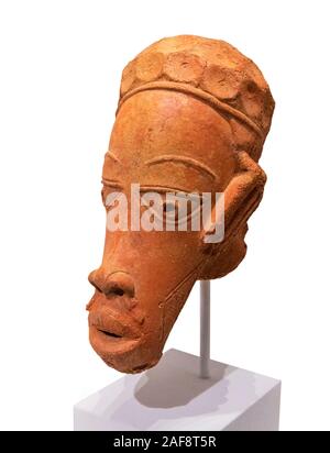 L'art africain, tête en terre cuite 600 BC-AD 250, côte de Guinée, du Nigéria, de la région de NOK Banque D'Images