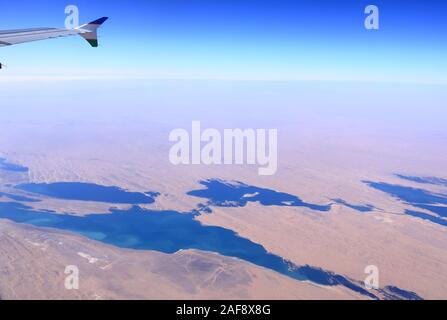 Plan de la rivière Amou-daria. Frontière entre l'Ouzbékistan et le Turkménistan, l'Asie centrale. Banque D'Images