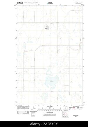 Carte TOPO USGS LE DAKOTA ND Hannah 20110517 Restauration TM Banque D'Images