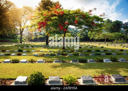 Cimetière de guerre pour Anzac, soldats britanniques et néerlandais tués lors de la seconde Guerre mondiale, Ambon, Indonésie Banque D'Images