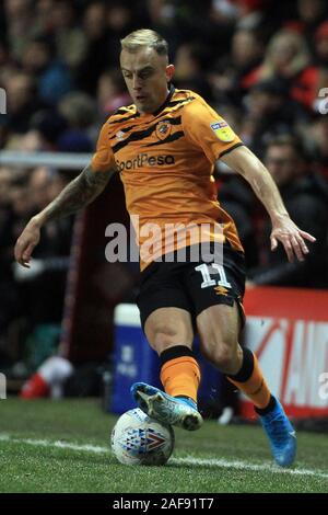 Londres, Royaume-Uni. 13 Décembre, 2019. Kamil Grosicki de Hull City en action. Match de championnat Skybet EFL, Charlton Athletic v Hull City à la vallée à Londres le vendredi 13 décembre 2019. Cette image ne peut être utilisé qu'à des fins rédactionnelles. Usage éditorial uniquement, licence requise pour un usage commercial. Aucune utilisation de pari, de jeux ou d'un seul club/ligue/dvd publications. pic par Steffan Bowen/Andrew Orchard la photographie de sport/Alamy live news Crédit : Andrew Orchard la photographie de sport/Alamy Live News Banque D'Images